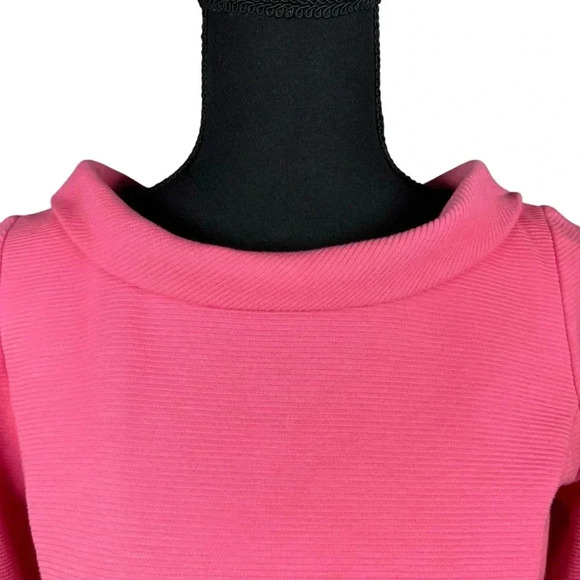 Boden Daisy Ottoman Pink Ribbed Open Neckline Long Sleeve Shift Midi Dress 6L - Picture 5 of 9